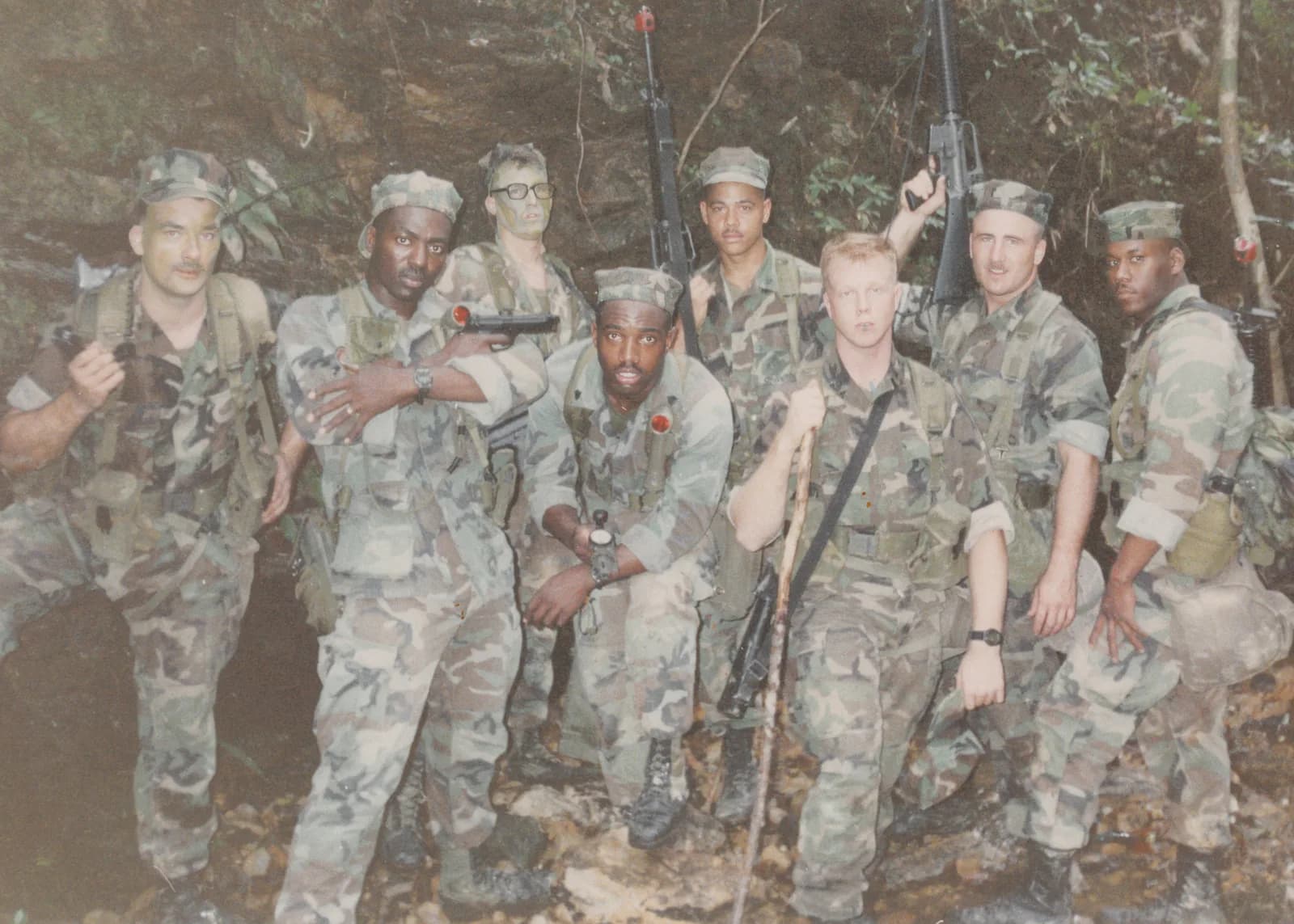 A group of Marines during field training